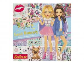 Besties - Sweet Moments 25x25 cm Malvorlagen für Modedesigner, 20 Stück