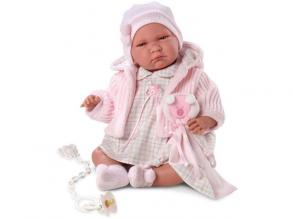 Lala weint neugeborenes Baby in rosa Strickjacke 40 cm