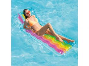 Intex: Regenbogen aufblasbare Gummimatratze 211x99cm