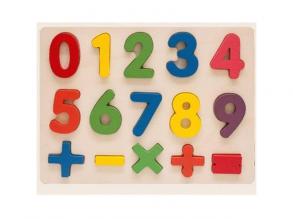 Buntes Holzpuzzle mit Zahlen 15-teiliges Set