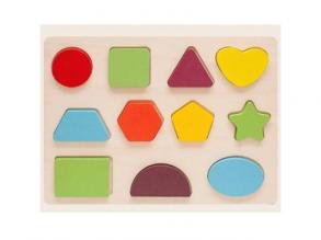 Buntes Holzpuzzle mit Formen 11-teiliges Set