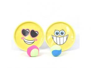 Smiley Muster gelb fangen Ball Geschicklichkeitsspiel Set