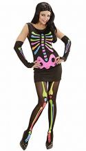 NEON SKELETON GIRL KOSTÜM FÜR DAMEN