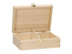 Holzkartenbox mit Klappendeckel