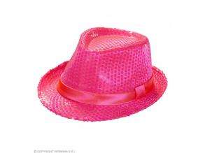 PAILLETTENFEDORA NEON PINK