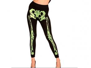 NEON GRÜNE SKELETTLEGGINGS - 75 DEN