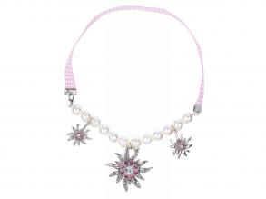 PERLENKETTE EDELWEISS MIT KLAREN UND ROSA STRASS