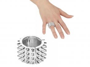 SILBERNER RING MIT SPITZEN