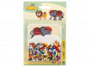 Hama 4183 Safari Small Pack Kleine Blister-Packung Elefant, Bügelperlen Midi, ca. 450 Stück inklus