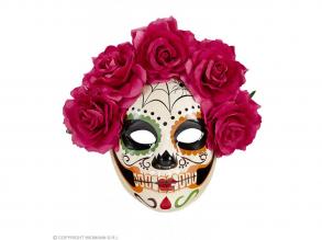 MASKE DIA DE LOS MUERTOS DEKORIERT MIT ROTEN ROSEN