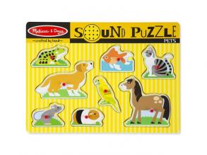 Hölzernes Sonic Shape Puzzle mit Haustieren - Melissa & Doug