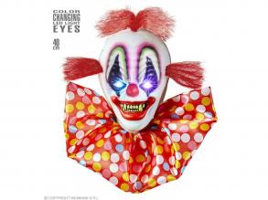 HORRORCLOWN MIT BLINKENDEN UND FARBWECHSELNDEN LED AUGEN 40 cm