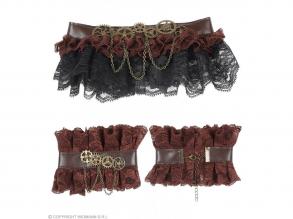 STEAMPUNK HALSBAND & MANSCHETTEN AUS SPITZE