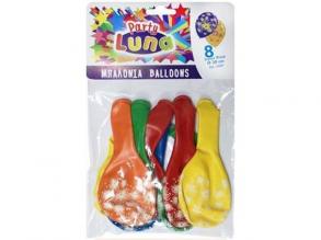 Luna: Feuerwerk Muster bunte Luftballons 8er Set