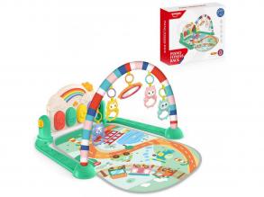 Happy World: Piano Fitness Baby Spielmatte mit Rasseln, Kaugummi und Fußklavier