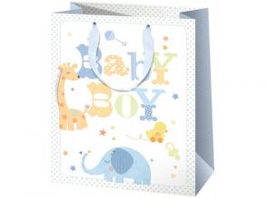 Exklusive große Baby Boy Geschenktasche 27x33x14cm