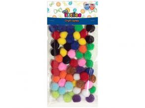 Buntes Pompon-Set 15mm 60Stück