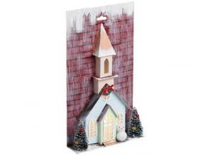 Stop & Look: Weihnachtskirche aus Papier mit Licht 17x5x30cm