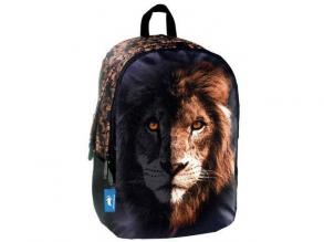 Animal Planet runder Löwe Schulranzen, Rucksack 32x15x45cm