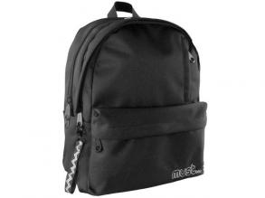 Must: Schwarzer vierfacher abgerundeter Schulranzen, Rucksack 32x19x42cm