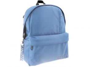 Must: Hellblauer vierfacher abgerundeter Schulranzen, Rucksack 32x17x42cm