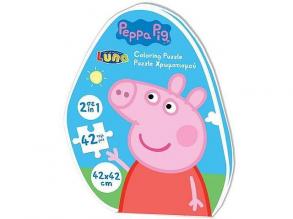 Peppa Pig 2 in 1 42teiliges Färbepuzzle