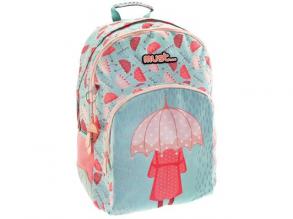 Muss: Regenschirm Dreifach-Schultasche, Rucksack 33x16x45cm