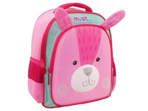 Muss: Hase 3D-Muster Doppelfach Rucksack 27x10x31cm