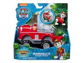 Paw Patrol: Jungle Pups Marshall Minifigur mit Elefantenfahrzeug - Spin Master