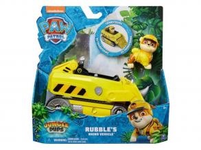 Paw Patrol: Jungle Pups Rubble Minifigur mit Nashornfahrzeug - Spin Master