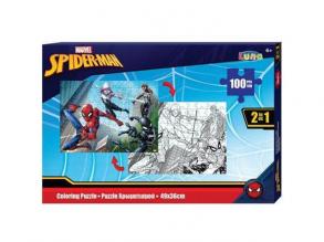 Spiderman 2 in 1 Färbung puzzle 100pcs