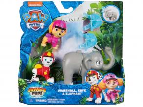 Paw Patrol Jungle Pups: Marshall, Skye und Elefant Figurenset - Spin Master