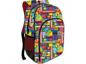 Muss: Monopoly abgerundeter Schulranzen mit drei Fächern, Rucksack 33x16x45cm