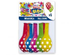 Bunter Stern Partyballon 8er Set