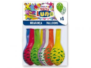 Bunte Dinosaurier Party Luftballons 8er Set