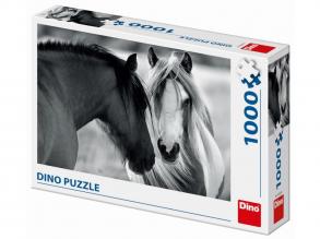 Puzzle 1000 Teile - Pferde in schwarz und weiß