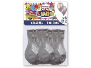 Silbernes Partyballon-Set 8tlg.