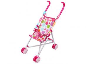 Rosa Kinderwagen mit Tupfen und Lichtern