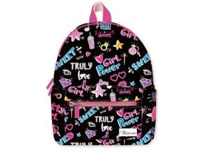 Tesoro: Girl Power Rucksack in Schwarz und Rosa