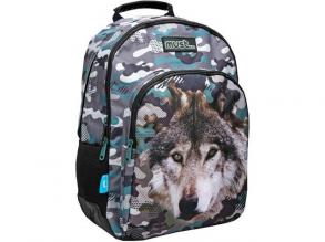 Muss... Animal Planet Schulranzen mit Wolfsmuster 33x16x45cm