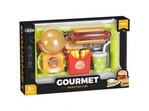 Gourmet-Fastfood-Menü mit Tablett