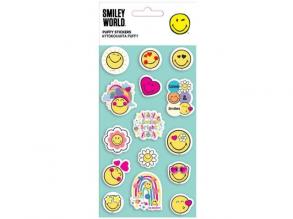 Smiley-Symbole 3D Pufi Aufkleber Set 10x22cm Bogen