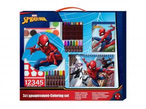 Luna: Spiderman Malset mit Schablone und Aufkleber 54x47cm