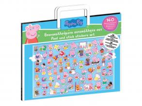 Luna: Peppa Pig Aufkleber-Set mit 140 Aufklebern und 4 Hintergrundbildern