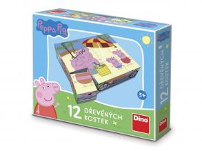 Hölzerne Geschichte Würfel 12 Stück - Peppa pig