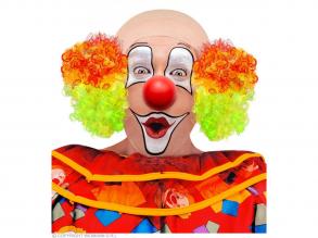 LUXUS CLOWN KAPPE MIT LOCKIGEN MEHRFARBIGEN HAAREN