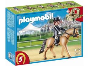 PLAYMOBIL 5111 - Deutsches Sportpferd mit grün-beiger Pferdebox