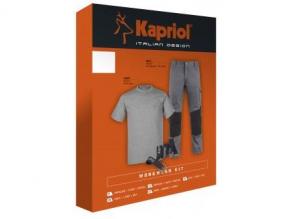 Kapriol Arbeitskleidung Set grau (Hose+Gürtel+Shirt) L (M-2XL)