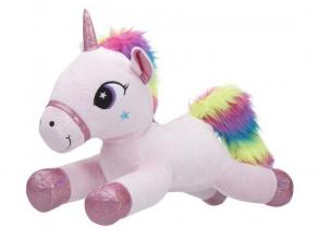 Einhorn liegende Plüschfigur - Regenbogen, 40 cm