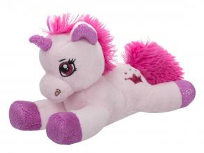 Einhorn liegende Plüschfigur - rosa, 20 cm